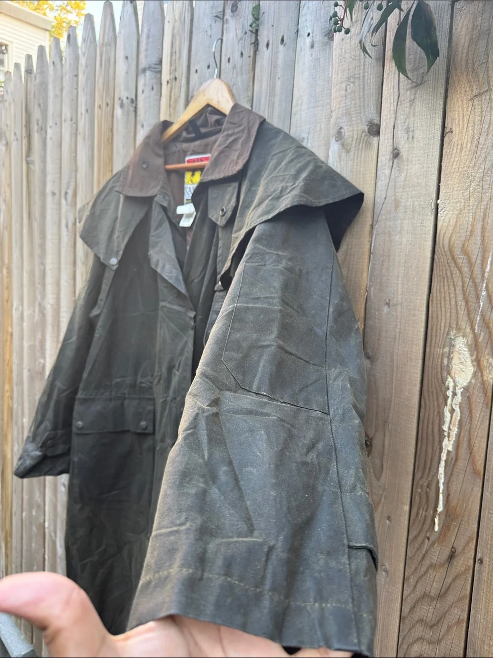 Kakadu Australia Men's Olive Waxed Cotton Trench Coat